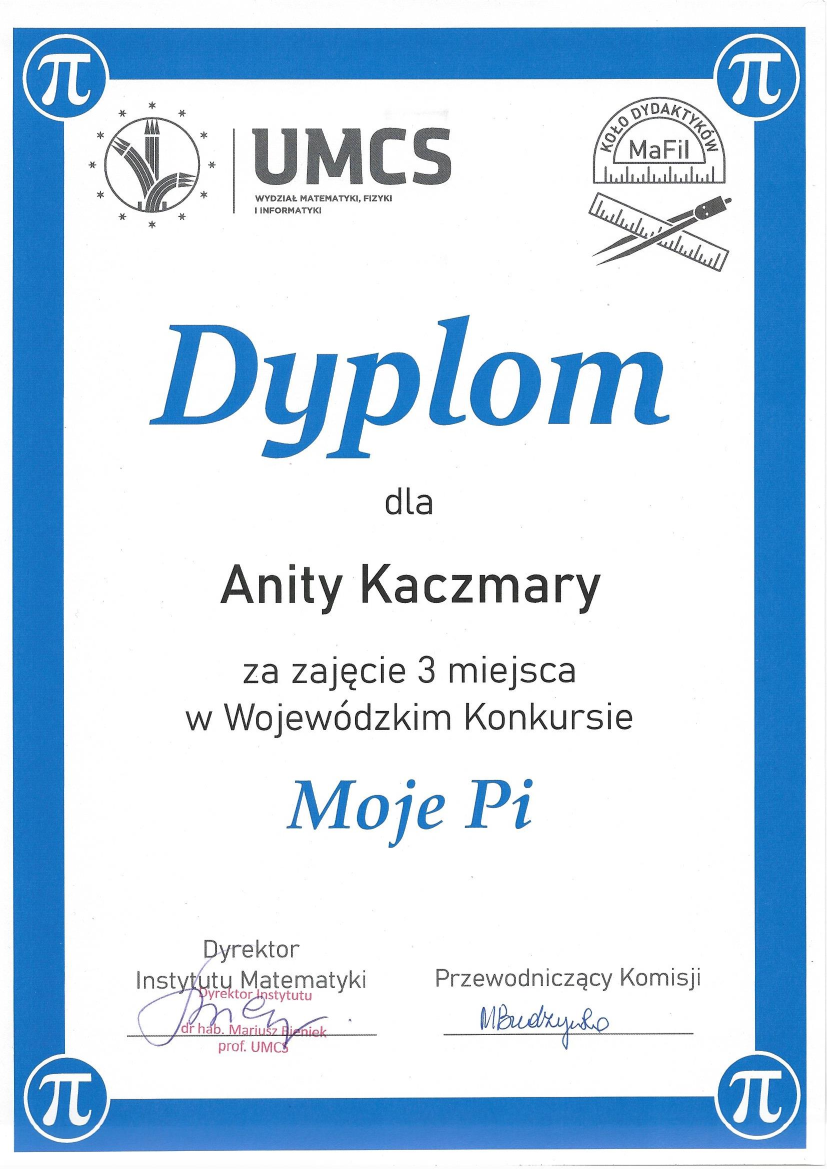 Dyplom moje pi